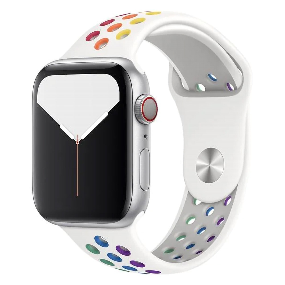 Gyémántfehér-szivárvány Apple Watch szilikon sport szíj