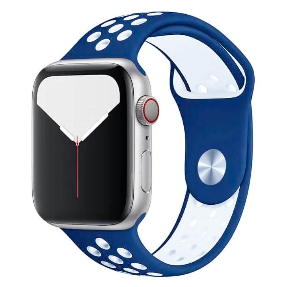 Párizsi kék-gyémántfehér Apple Watch szilikon sport szíj