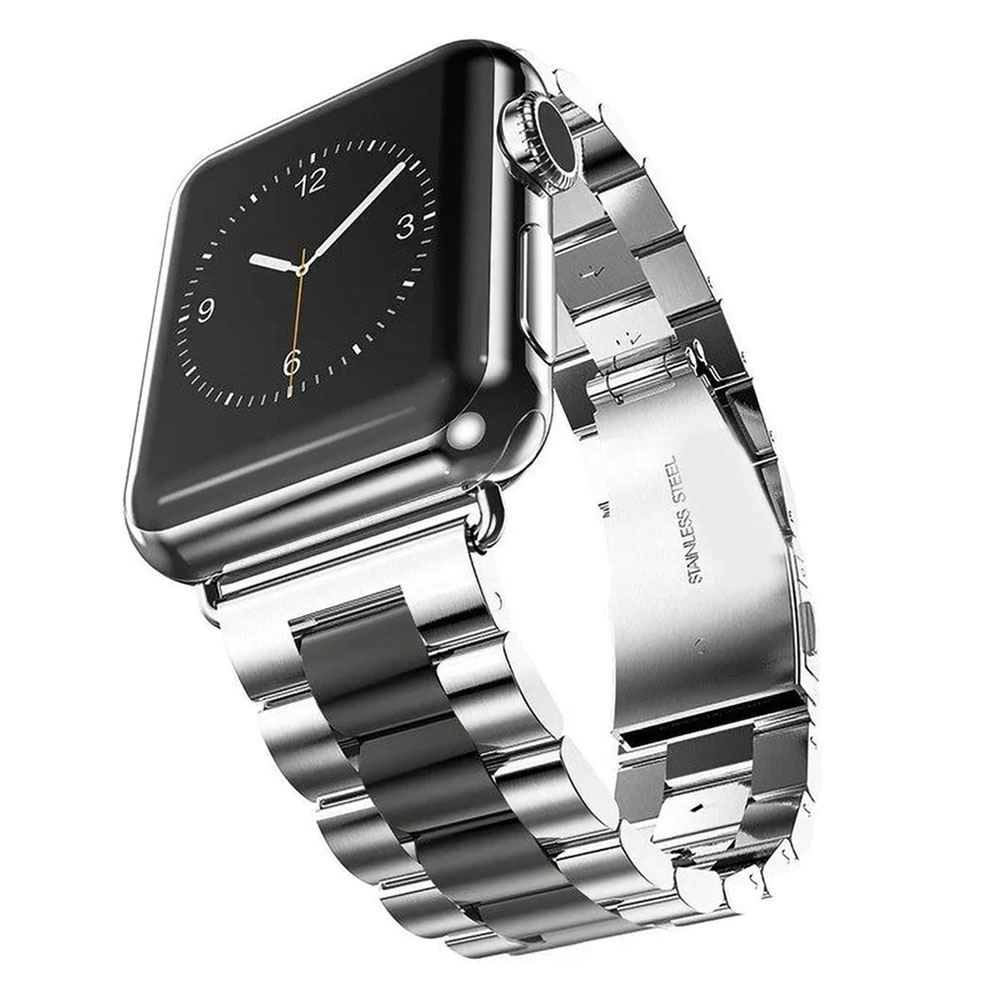 Ezüstszürke-éjfekete Apple Watch Steel Fit fém szíj