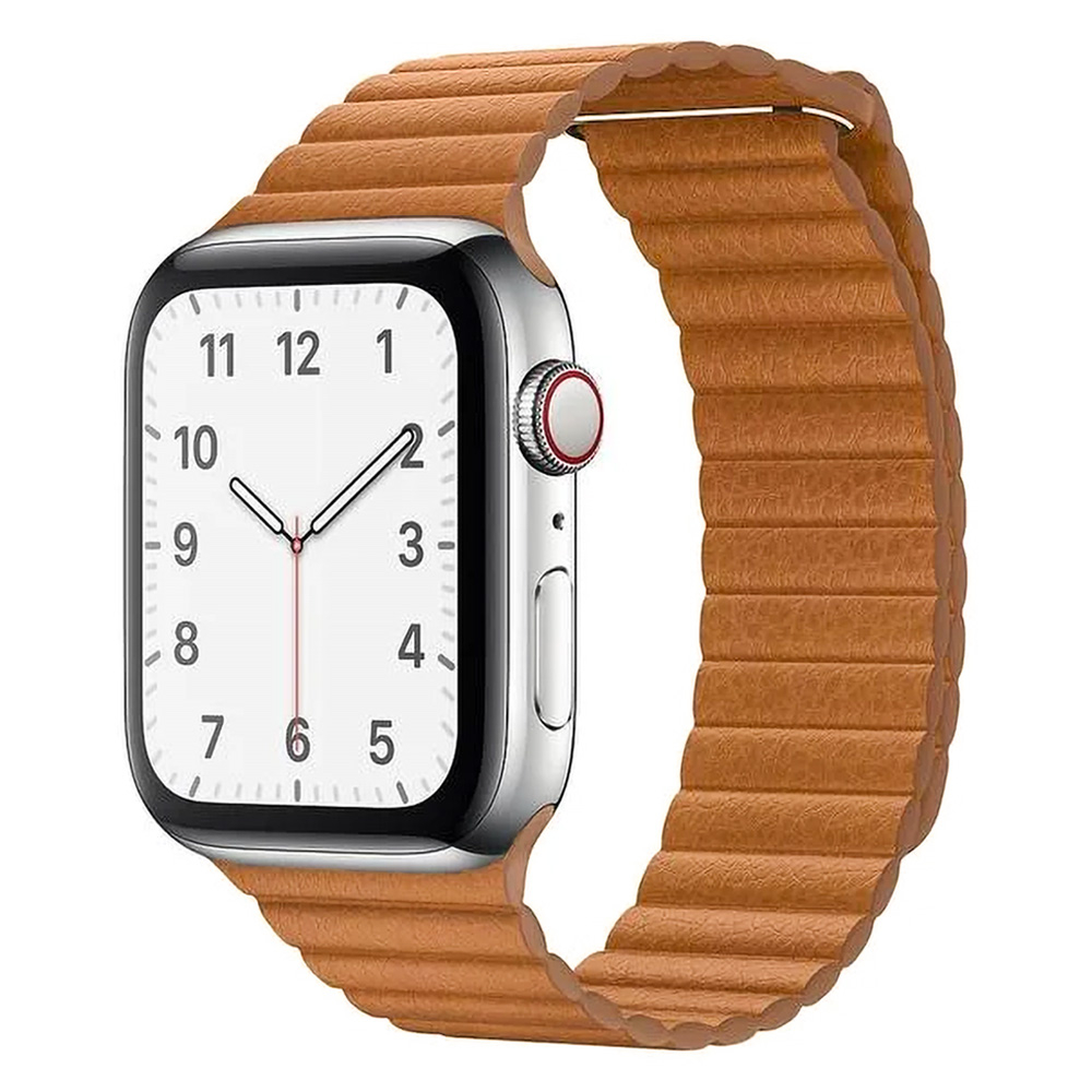 Gesztenyebarna Apple Watch Leather Loop mágneses bőr szíj