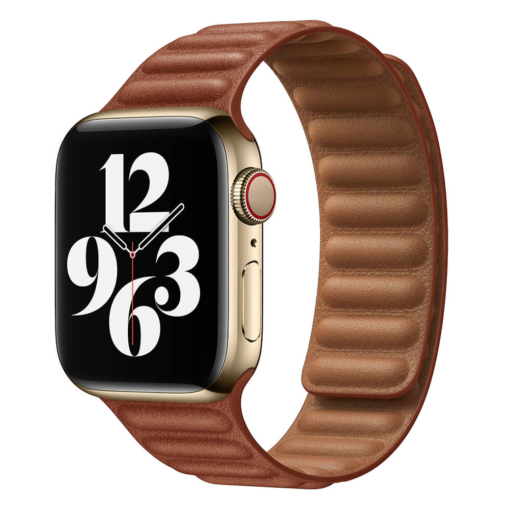 Gesztenyebarna Apple Watch Leather Band mágneses bőr szíj
