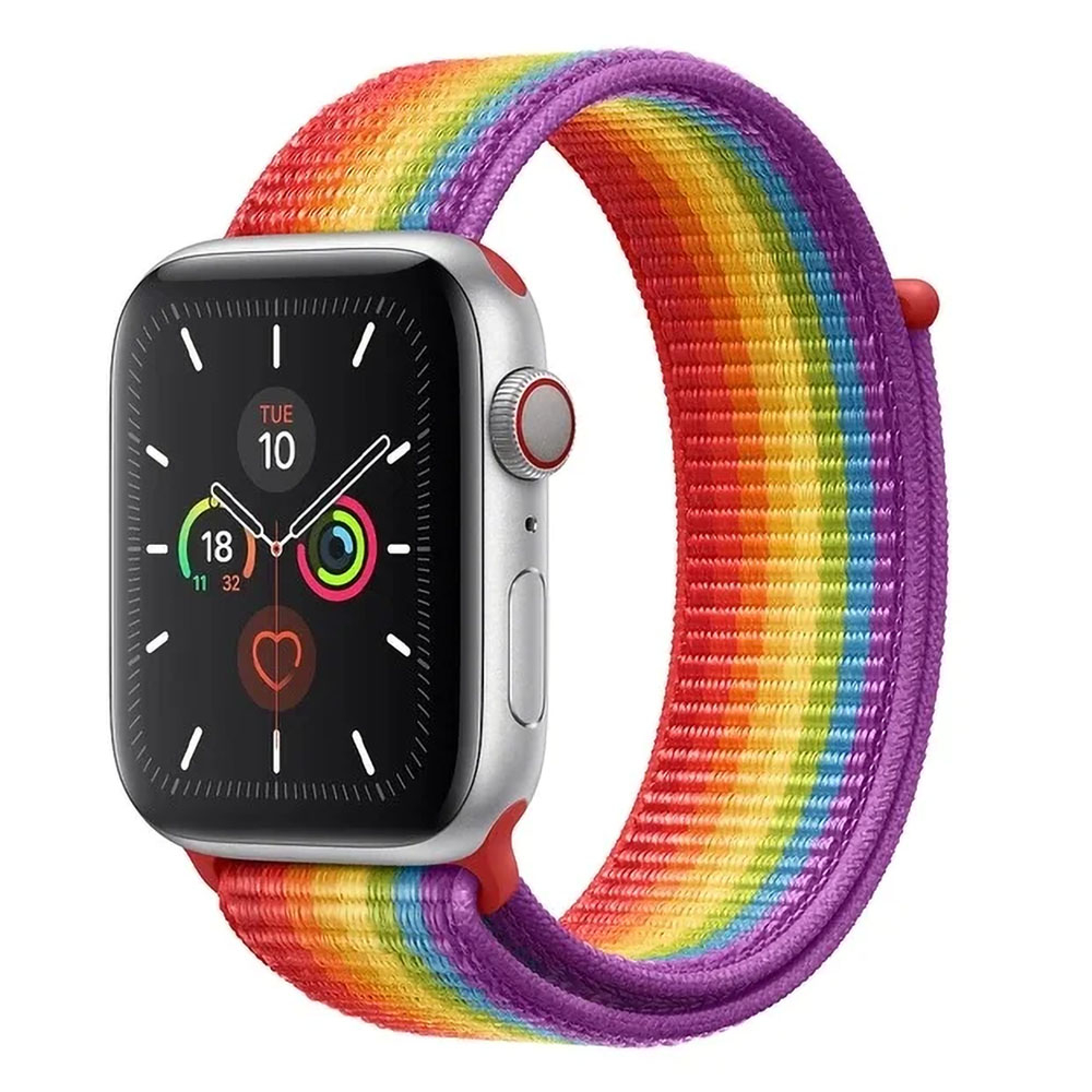 Rainbow Apple Watch tépőzáras szövet szíj