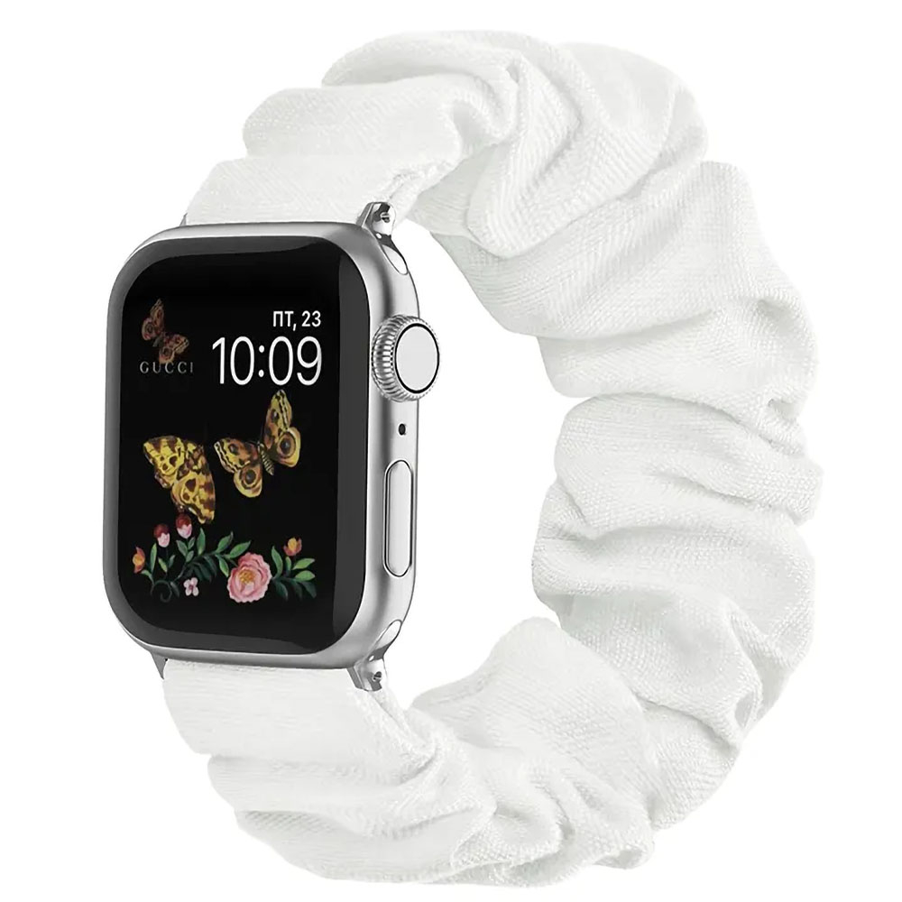 Gyémántfehér Apple Watch Scrunchie szövet szíj