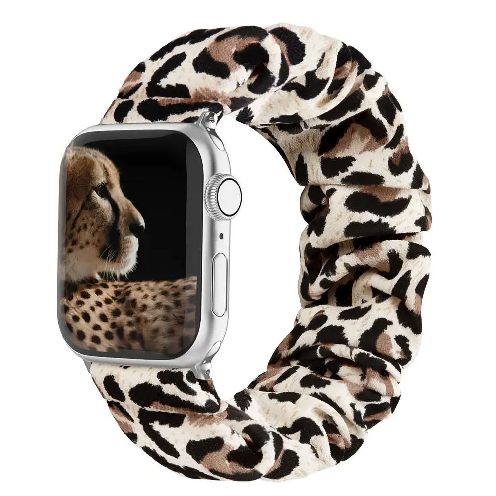 Párducmintás Apple Watch Scrunchie szövet szíj