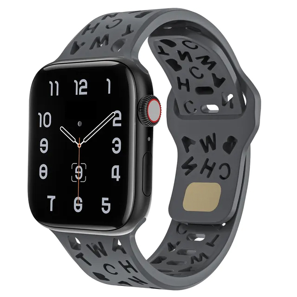 Grafitszürke ABC Apple Watch szilikon szíj
