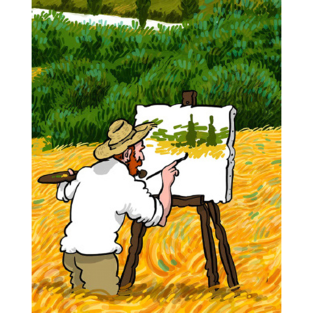 Van Gogh és a táj mintás szilikon szíj