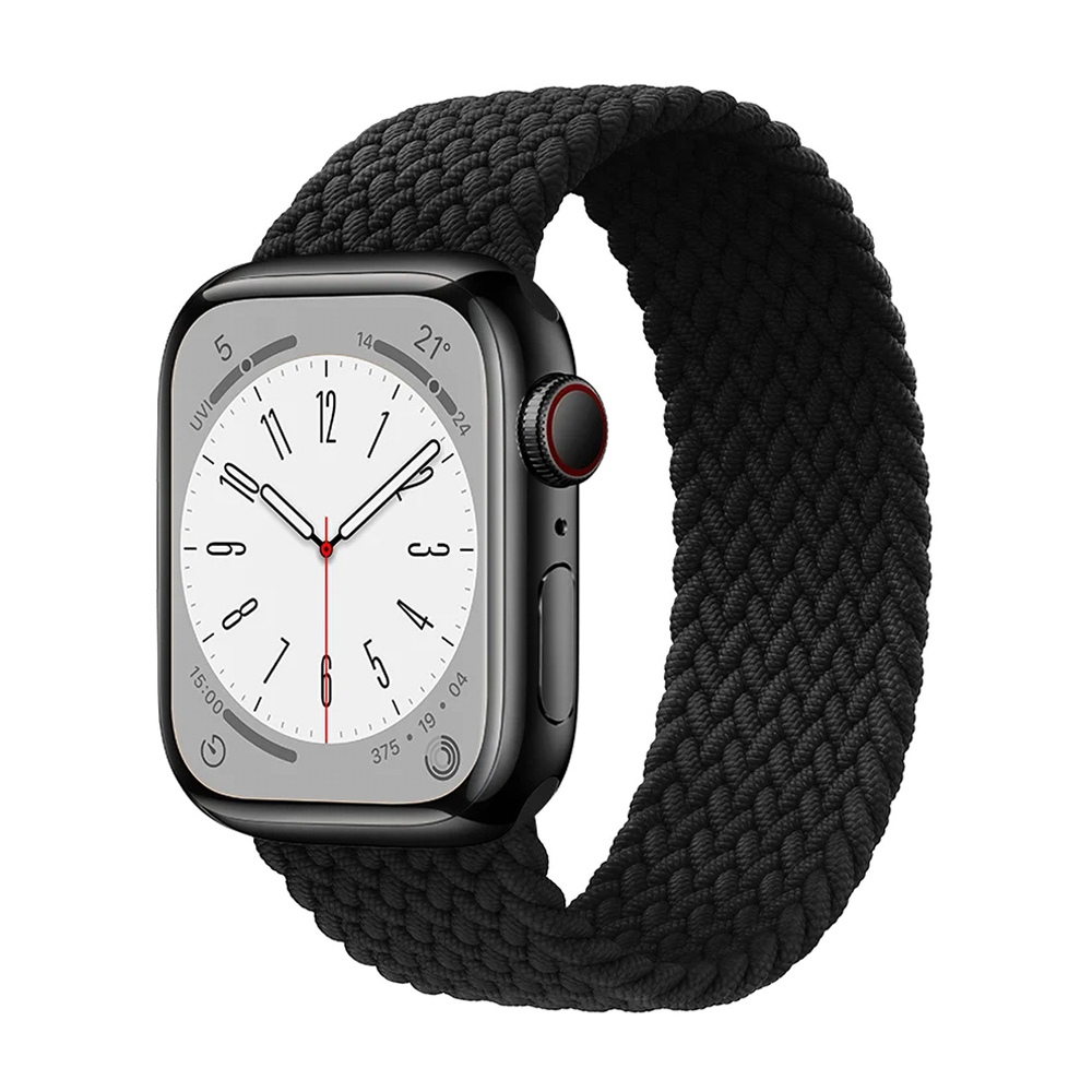 Éjfekete Apple Watch fonott szövet szíj