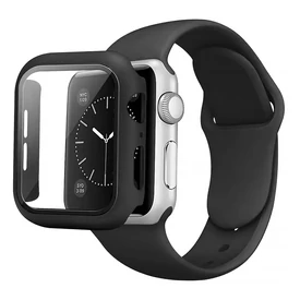 Éjfekete Apple Watch szilikon szíj és tok