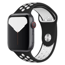 Éjfekete-gyémántfehér Apple Watch szilikon sport szíj