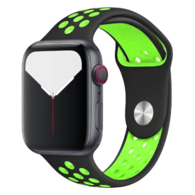 Éjfekete-neonzöld Apple Watch szilikon sport szíj