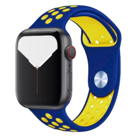 Párizsi kék-banánsárga Apple Watch szilikon sport szíj