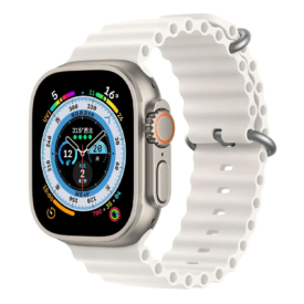 Gyémántfehér Apple Watch óceán szilikon szíj