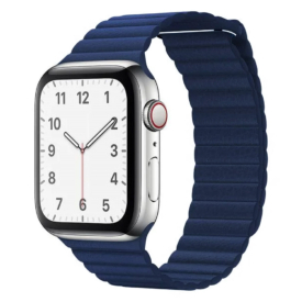 Párizsi kék Apple Watch Leather Loop mágneses bőr szíj