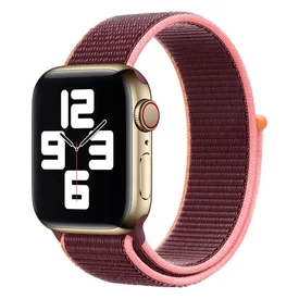 Padlizsánlila Apple Watch tépőzáras szövet szíj