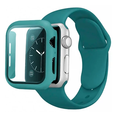 Windsor-zöld Apple Watch szilikon szíj és tok
