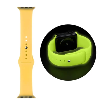 Neonsárga Apple Watch sötétben világító szilikon szíj