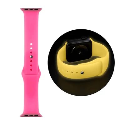Neonpink Apple Watch sötétben világító szilikon szíj