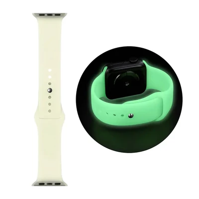 Neonfehér Apple Watch sötétben világító szilikon szíj