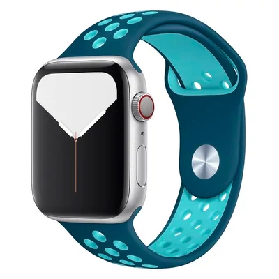 Viharkék-korallkék Apple Watch szilikon sport szíj