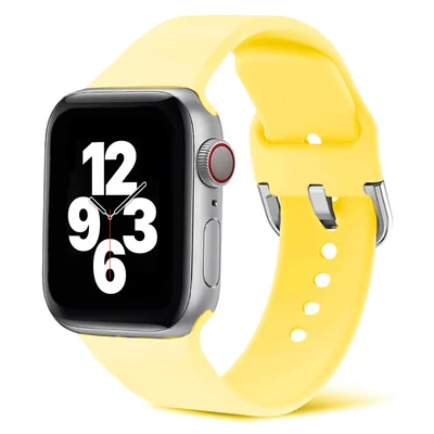 Mimózasárga Apple Watch csatos szilikon szíj