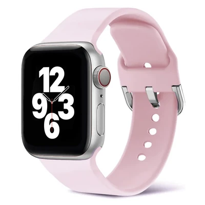 Rózsaszín Apple Watch csatos szilikon szíj