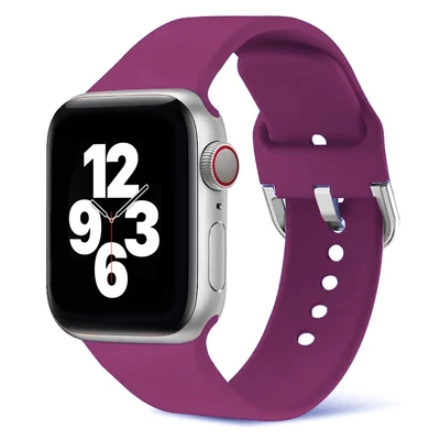 Padlizsánlila Apple Watch csatos szilikon szíj