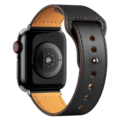 Éjfekete Apple Watch Simple bőr szíj