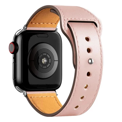 Púderrózsaszín Apple Watch Simple bőr szíj