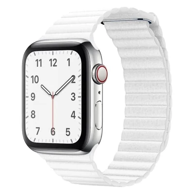 Gyémántfehér Apple Watch Leather Loop mágneses bőr szíj