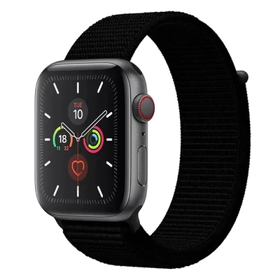 Éjfekete Apple Watch tépőzáras szövet szíj