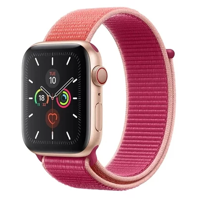 Szaténrózsaszín Apple Watch tépőzáras szövet szíj
