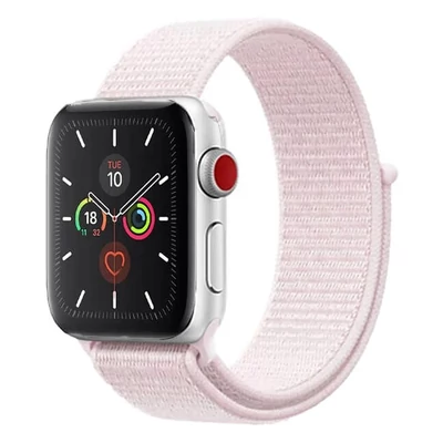 Púderrózsaszín Apple Watch tépőzáras szövet szíj