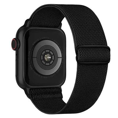 Éjfekete Apple Watch rugalmas szövet szíj