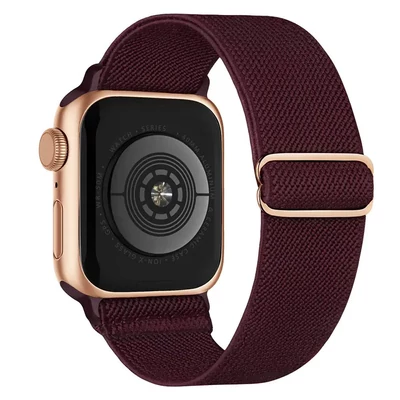 Burgundi vörös Apple Watch rugalmas szövet szíj