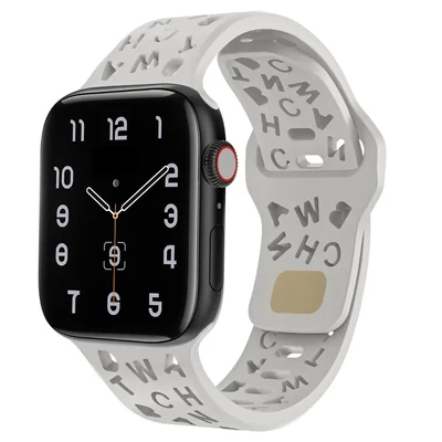 Higanyszürke ABC Apple Watch szilikon szíj