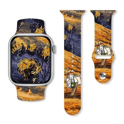 Van Gogh szabadságon mintás szilikon szíj