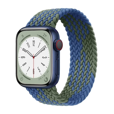 Párizsi-kék military-zöld fonott szövet szíj