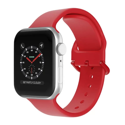 Pipacs piros csatos szilikon szíj piros csattal