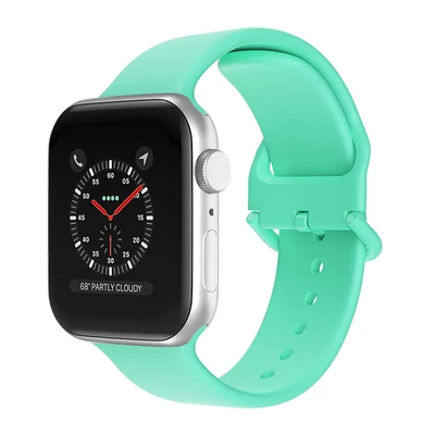 Vízzöld csatos szilikon szíj zöld csattal