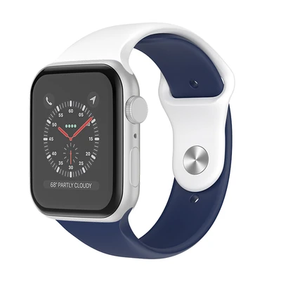 Fehér-kék dupla színű szilikon szíj