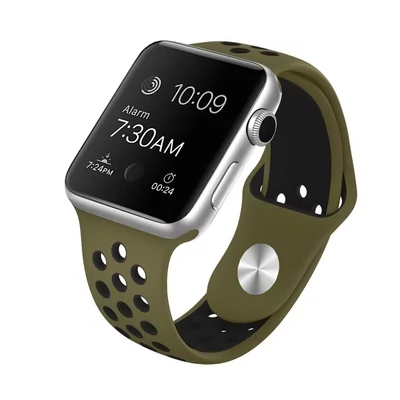 Oliva zöld-fekete szilikon sport szíj