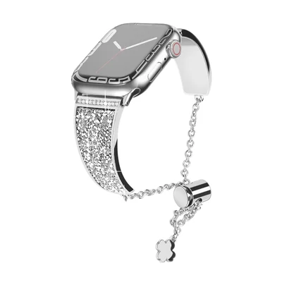 Strasszos ezüst Eiffel fém szíj