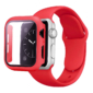 Kép 1/5 - Cseresznyepiros piros Apple Watch szilikon szíj és tok