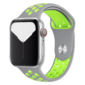 Kép 1/5 - Ezüstszürke-neonzöld Apple Watch szilikon sport szíj