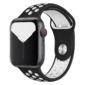 Kép 1/5 - Éjfekete-gyémántfehér Apple Watch szilikon sport szíj