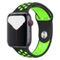 Kép 1/5 - Éjfekete-neonzöld Apple Watch szilikon sport szíj