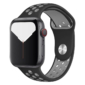 Kép 1/5 - Éjfekete-ezüstszürke Apple Watch szilikon sport szíj
