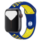 Kép 1/5 - Párizsi kék-banánsárga Apple Watch szilikon sport szíj