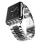Kép 1/3 - Ezüstszürke-éjfekete Apple Watch Steel Fit fém szíj