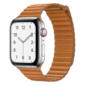 Kép 1/6 - Gesztenyebarna Apple Watch Leather Loop mágneses bőr szíj